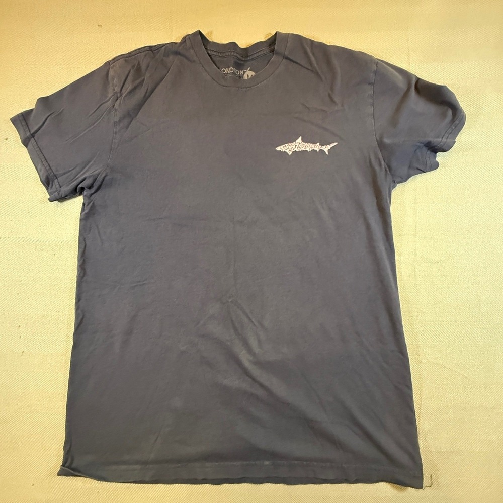 Flomotion Mens Dont Feed The Locals Shark Graphic T-Shirt Navy Blue Size M 1999